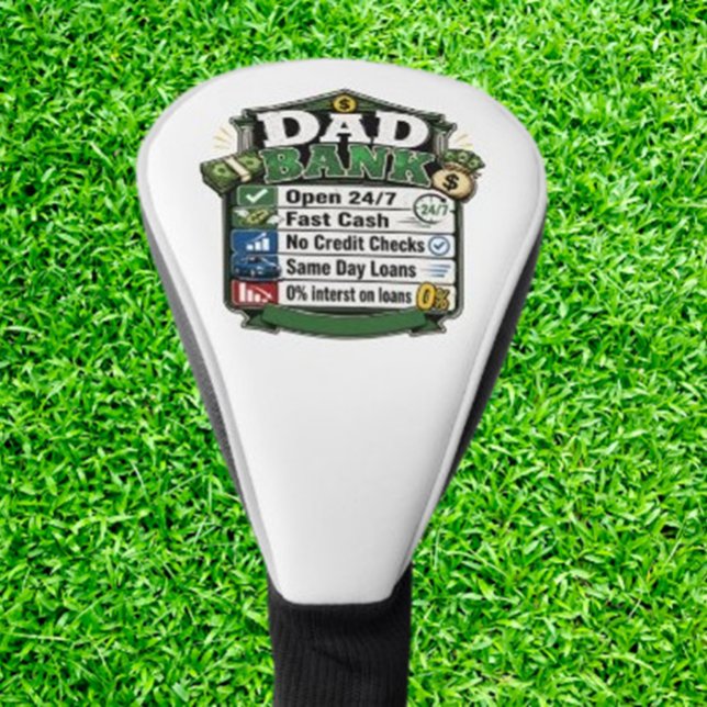 Couvre-club De Golf Banque papa (unique accessory with his  favorite saying, this is the kind of gift he’ll be proud to show o)