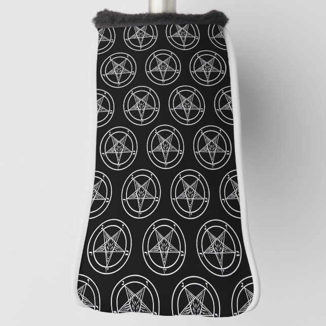 Couvre-club De Golf Baphomet Pentagram Satanique (Tourné à 90°)