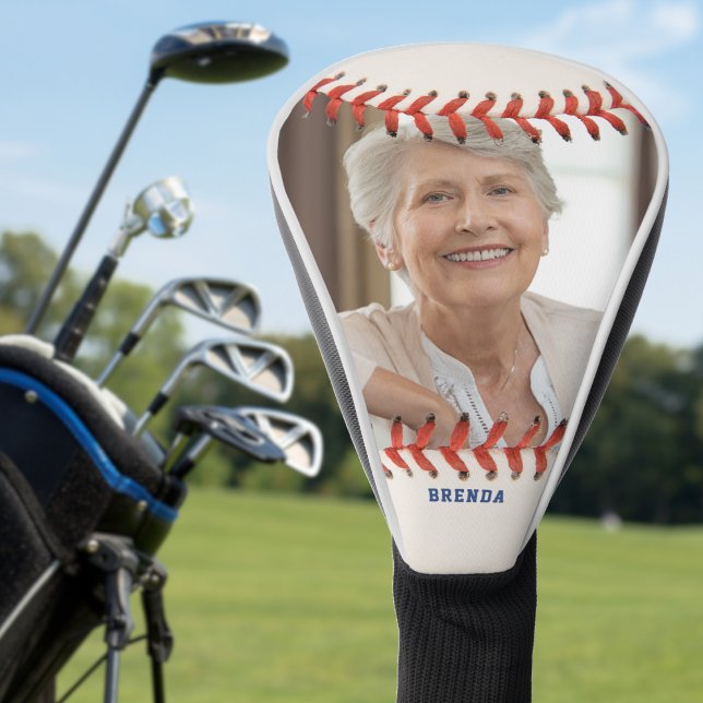 Couvre-club De Golf Baseball Softball Sport Nom photo (Baseball Softball Sport Photo Name Golf Head Cover)
