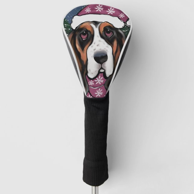 COUVRE-CLUB DE GOLF BASSET HOUND  (Devant)