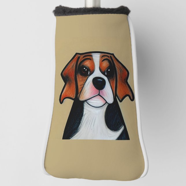 Couvre-club De Golf Beagle - Couverture de la tête de golf du dessin (Tourné à 90°)