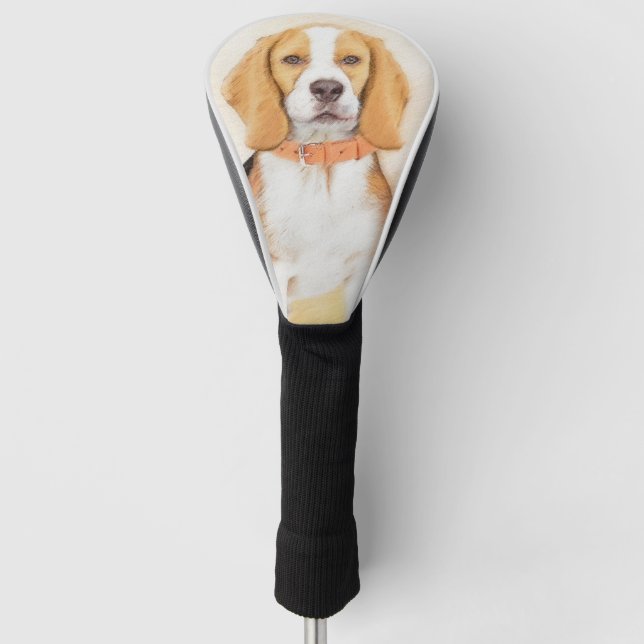 Couvre-club De Golf Beagle Hound Dog Peinture Animal Art original (Devant)