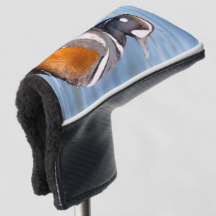 Couvre-club De Golf Beau canard arlequin sur le rocher