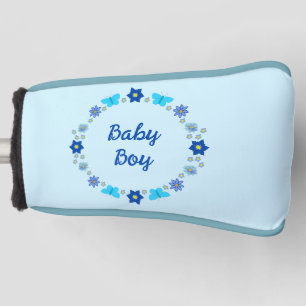 Couvre-club De Golf Bébé bleu Papillons et fleurs personnalisés