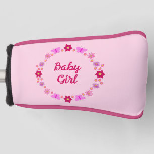 Couvre-club De Golf Bébé rose Papillons et fleurs personnalisés