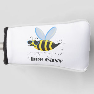Couvre-club De Golf Bee caractère avec mustache lunettes de soleil Bee
