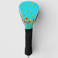 Bee Field bleu ciel Golf Driver Cover