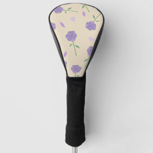 Couvre-club De Golf Beige violet Rose Floral Boho Motif botanique