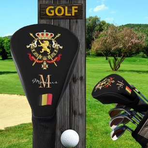 Couvre-club De Golf Belgique & Drapeau Clubs de Golf Monogrammes Couve