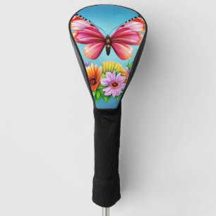 Couvre-club De Golf Belle aquarelle colorée Papillon et Fleur