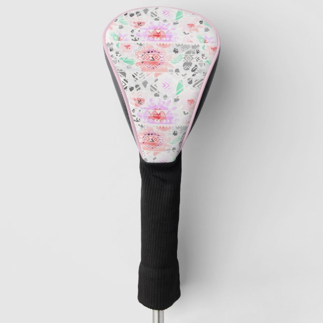 Couvre-club De Golf Belle couleur pastel floral aztec (Devant)