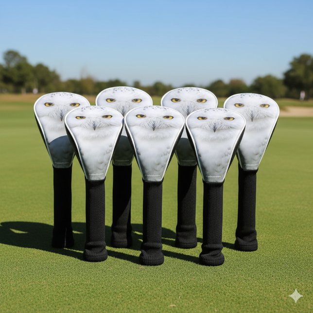 Couvre-club De Golf Belle, Dreamy et Serene Snowy Owl (Snowy Owl Golf Headcover Cover Photo 1)