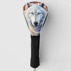 Couvre-club De Golf Belle peinture de loup blanc