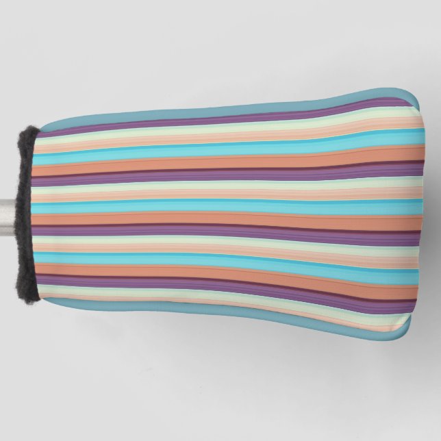 Couvre-club De Golf Belles rayures bleues brunes (Devant)