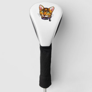 Couvre-club De Golf Bengale chat Chats Kitty Cartoon Visage Aimer doux