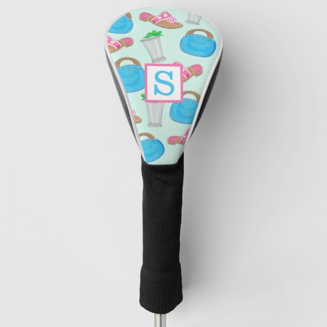 Couvre-club De Golf Bermuda Sac Sandals Mint Julep Preppy Monogramme (Devant)