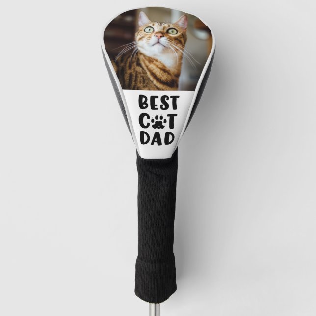 Couvre-club De Golf BEST CAT DAD Photo Empreinte de patte Golf Head Co (Devant)