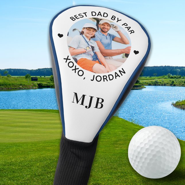 Couvre-club De Golf BEST DAD BY PAR PAR Photo personnalisée Monogramme (Créateur téléchargé)