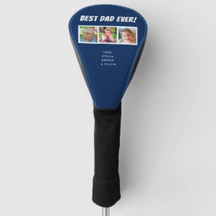Couvre-club De Golf Best Dad Ever 3 Photos sur Dark Blue Golf Head Cov