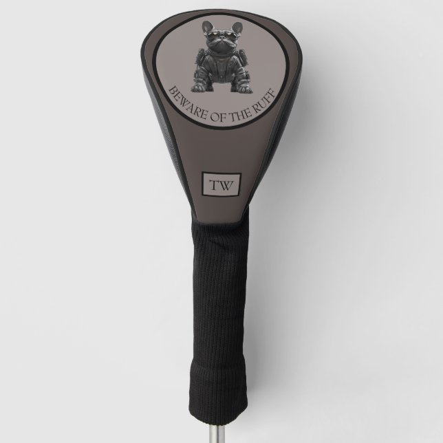 Couvre-club De Golf Beware of the Ruff Custom Initials Dog Golf Head (Devant)