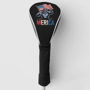 Couvre-club De Golf Bigfoot Merica Rock Drapeau Américain Patriotique