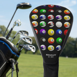 Couvre-club De Golf Billard billard billard Motif noir