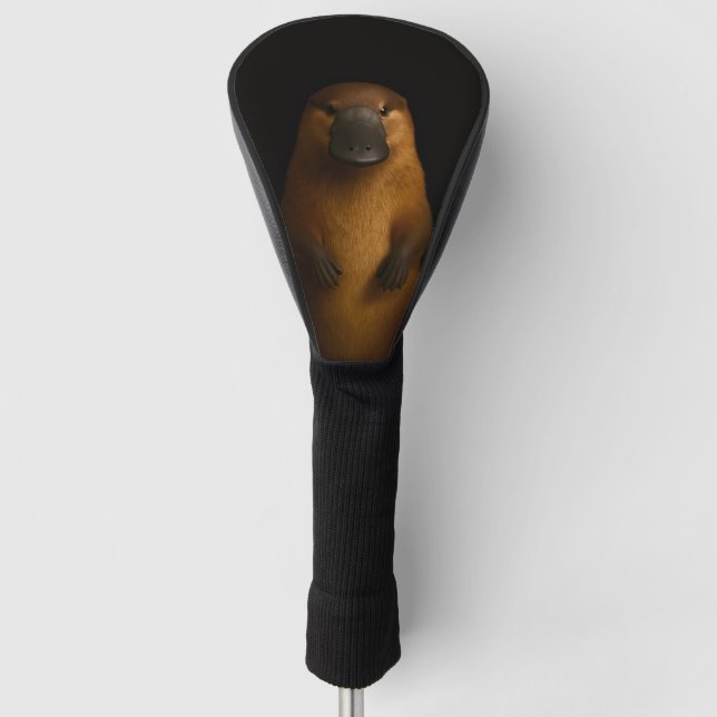 Couvre-club De Golf Black 4 Luxe Golf Driver Cover, Elegant Platypus (Devant)