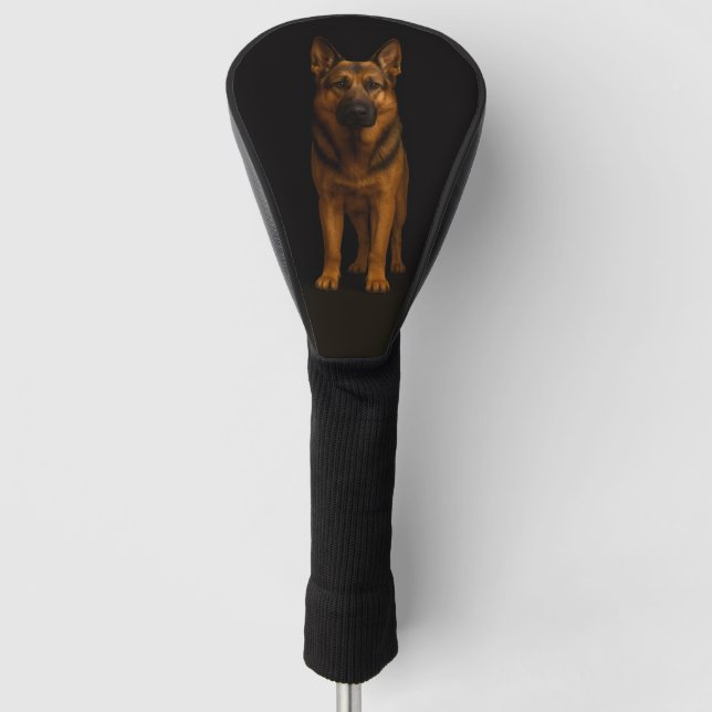 Couvre-club De Golf Black 4 Luxe Golf Driver Cover, German Shepherd (Devant)