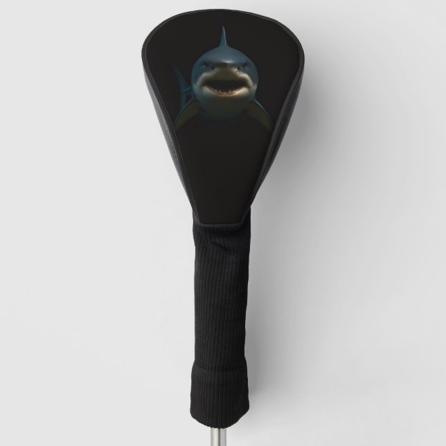 Couvre-club De Golf Black 4 Luxe Golf Driver Cover, Great White Shark (Devant)