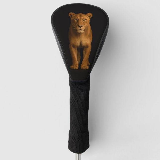 Couvre-club De Golf Black 4 Luxe Golf Driver Cover, Noble Lioness (Devant)