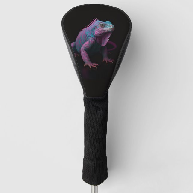 Couvre-club De Golf Black 4 Luxe Golf Driver Cover, Pink Iguana (Devant)