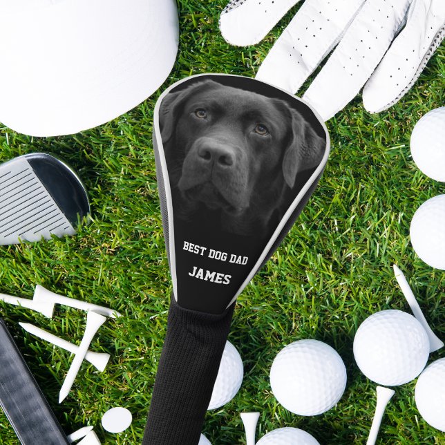 Couvre-club De Golf Black Labrador Best Dog Papa nom personnalisé (Créateur téléchargé)