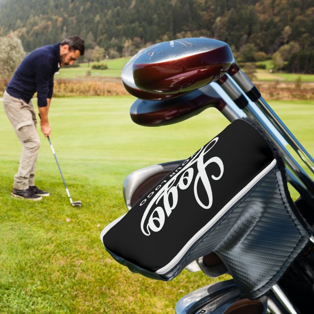 Couvre-club De Golf Black Modern Company Logo Business Club Marque (Créateur téléchargé)