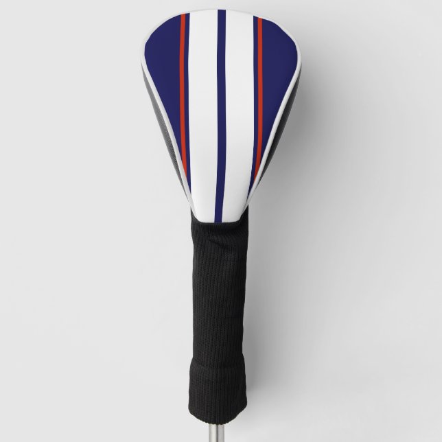 Couvre-club De Golf Bleu, blanc et rouge Classy (Devant)