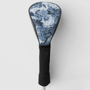 Couvre-club De Golf Bleu d'indigo Toile floral No.4