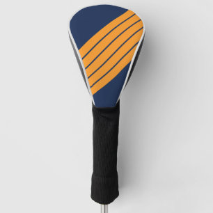 Couvre-club De Golf Bleu Orange rayé les années 70 80s Retro Racing ra