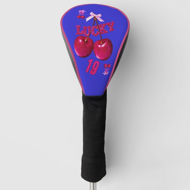 Couvre-club De Golf Bleu Rétro et Cherry Pop Gras (Devant)