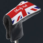Couvre-club De Golf Bloody Hell Funny Humour britannique Expression<br><div class="desc">Un drôle de design britannique avec le drapeau Union Jack rouge blanc et bleu du Royaume-Uni, présenté ici avec une drôle de citation de mot d'argot familier, "Enfer sanglant". Il fait un début de conversation sur le cours, bien sûr! Le mot sanglant est une corruption du sang de Dieu, une...</div>