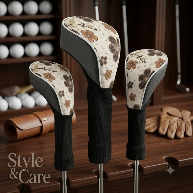 Couvre-club De Golf Blooms Abstraits Modernes (Modern Blooms Abstract Golf Head Cover)