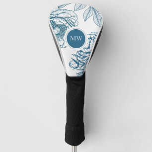 Couvre-club De Golf Blue Floral Peony Golf Head Cover