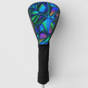 Couvre-club De Golf Blue & Green Modern Abstrait