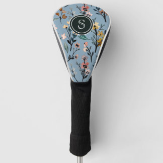 Couvre-club De Golf Boho Blooms Soft Blue Custom