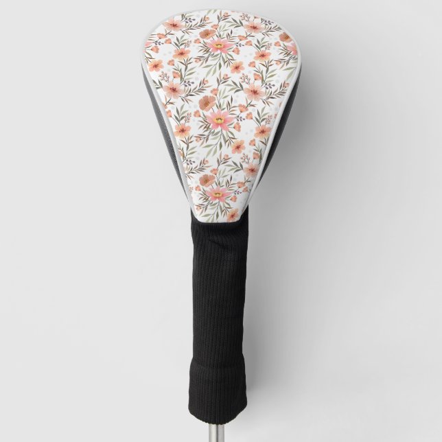 Couvre-club De Golf Boho Blossoms : Rose Hand-Drawn (Devant)