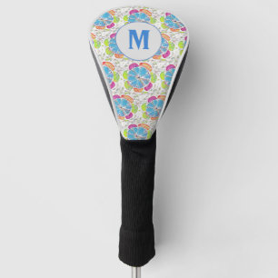 Couvre-club De Golf Boho Chic Flower Lady Monogramme Balls de golf él