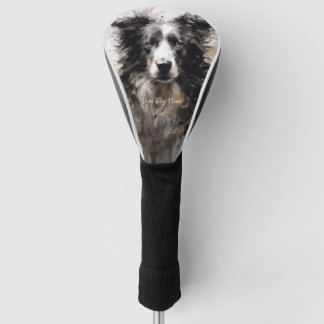 Couvre-club De Golf Bordure Collie chien dans le vent 005 - Yacobsen D