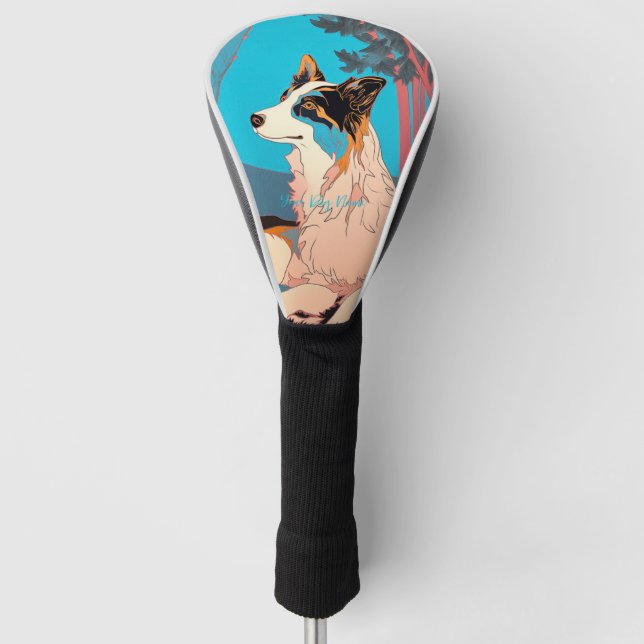 Couvre-club De Golf Bordure Collie Dog 005 - Bruno Pokopen (Devant)
