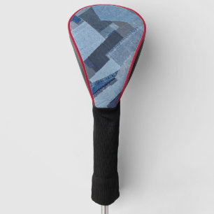Couvre-club De Golf Boro Boro Blue Jean Patchwork Denim Shibori