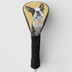 Couvre-club De Golf Boston Terrier Painting - Cute Original Dog Art