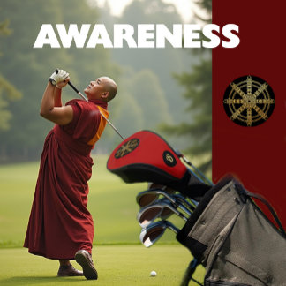 Couvre-club De Golf Bouddhisme Monogramme de la roue du Dharma dorée