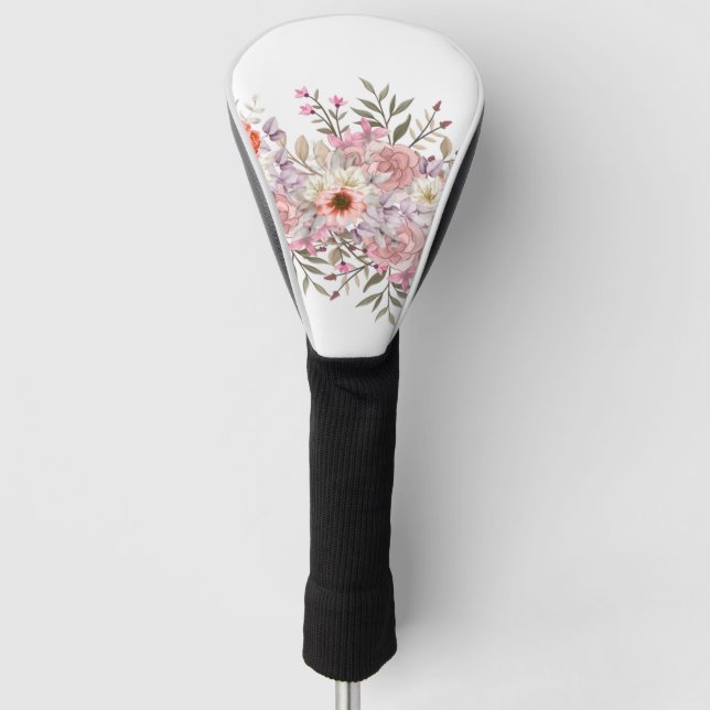 Couvre-club De Golf Bouquet de mariage rose (Devant)
